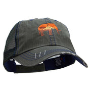 Wild Elephant Embroidered Low Profile Special Cotton Mesh Cap - Green OSFM