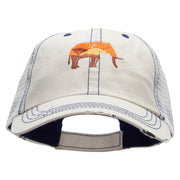 Wild Elephant Embroidered Low Profile Special Cotton Mesh Cap - Putty OSFM