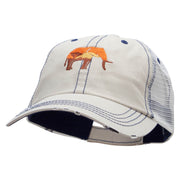 Wild Elephant Embroidered Low Profile Special Cotton Mesh Cap - Putty OSFM