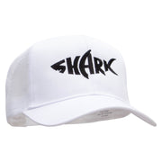 Black Shark Embroidered Solid Cotton Prostyle Twill Mesh Cap - White OSFM