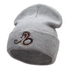 Cobra Embroidered 12 Inch Long Knitted Beanie