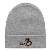 Cobra Embroidered 12 Inch Long Knitted Beanie