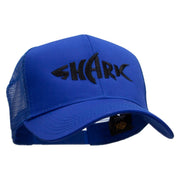 Black Shark Embroidered Solid Cotton Prostyle Twill Mesh Cap - Royal OSFM