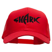 Black Shark Embroidered Solid Cotton Prostyle Twill Mesh Cap - Red OSFM