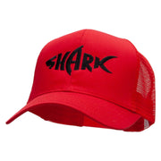 Black Shark Embroidered Solid Cotton Prostyle Twill Mesh Cap - Red OSFM