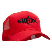 Black Shark Embroidered Solid Cotton Prostyle Twill Mesh Cap - Red OSFM