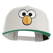 Sesame Puppet Eyes Embroidered Wool Blend Prostyle Snapback Cap - Natural OSFM
