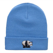 Happy Panda Embroidered 12 Inch Long Knitted Beanie