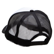 Blue Fish Embroidered Foam Panel Mesh Snapback - Black-White OSFM