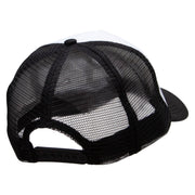 Blue Fish Embroidered Foam Panel Mesh Snapback - Black-White OSFM