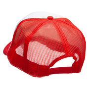 Blue Fish Embroidered Foam Panel Mesh Snapback - White-Red OSFM