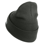 U.S. Army 28th Infantry Division Logo Embroidered 12 Inch Solid Knit Cuff Long Beanie Made in USA - Charcoal OSFM