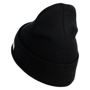 U.S. Army 28th Infantry Division Logo Embroidered 12 Inch Solid Knit Cuff Long Beanie Made in USA - Black OSFM