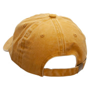 Cute Squirrel Embroidered Unstructured Pigment Dyed Cotton Cap - Gold OSFM