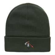 Tomahawk Embroidered 12 Inch Knitted Long Beanie