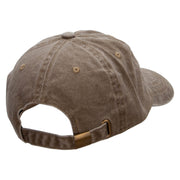 Cute Squirrel Embroidered Unstructured Pigment Dyed Cotton Cap - Brown OSFM