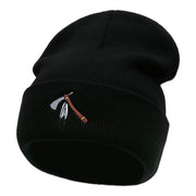 Tomahawk Embroidered 12 Inch Knitted Long Beanie