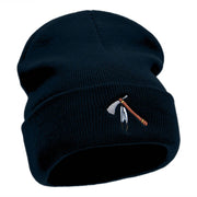 Tomahawk Embroidered 12 Inch Knitted Long Beanie