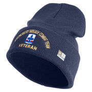 U.S. Army 29th Infantry Brigade Combat Team Logo Embroidered 12 Inch Solid Knit Cuff Long Beanie Made in USA - Navy OSFM