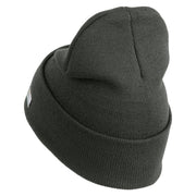 U.S. Army 29th Infantry Brigade Combat Team Logo Embroidered 12 Inch Solid Knit Cuff Long Beanie Made in USA - Charcoal OSFM