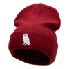 Gazing Owl Embroidered 12 Inch Long Knitted Beanie