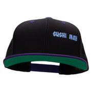 Sushi Man Embroidered Wool Blend Classic Snapback - Black-Purple OSFM