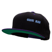 Sushi Man Embroidered Wool Blend Classic Snapback - Black-Purple OSFM