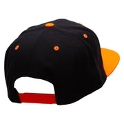 Sushi Man Embroidered Wool Blend Classic Snapback - Black-Orange OSFM