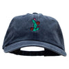 Flowery Cactus Embroidered Unstructured Pigment Dyed Cotton Cap - Navy OSFM