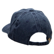 Flowery Cactus Embroidered Unstructured Pigment Dyed Cotton Cap - Navy OSFM