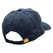 Flowery Cactus Embroidered Unstructured Pigment Dyed Cotton Cap - Navy OSFM