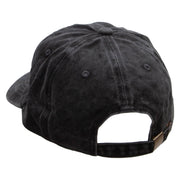 Flowery Cactus Embroidered Unstructured Pigment Dyed Cotton Cap - Black OSFM