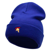 The Trojan Helmet Embroidered 12 Inch Long Knitted Beanie