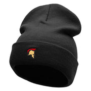 The Trojan Helmet Embroidered 12 Inch Long Knitted Beanie