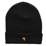 The Trojan Helmet Embroidered 12 Inch Long Knitted Beanie