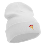 The Trojan Helmet Embroidered 12 Inch Long Knitted Beanie