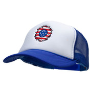 United Flower Embroidered Foam Panel Mesh Snapback - Royal-White OSFM