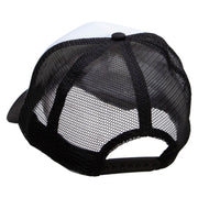 United Flower Embroidered Foam Panel Mesh Snapback - Black-White OSFM