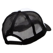 United Flower Embroidered Foam Panel Mesh Snapback - Black-White OSFM