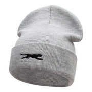 Panther Pounce Embroidered 12 Inch Long Knitted Beanie