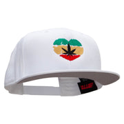 Love Marijuana Embroidered Superior Cotton Twill Flat Bill Snapback Prostyle Cap - White OSFM