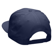 Love Marijuana Embroidered Superior Cotton Twill Flat Bill Snapback Prostyle Cap - Navy OSFM