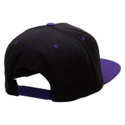 Elephants' Love Embroidered Wool Blend 2 Tone Classic Snapback - Black-Purple OSFM