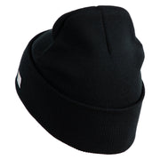 U.S. Army 37th Infantry Brigade Combat Team Logo Embroidered 12 Inch Solid Knit Cuff Long Beanie Made in USA - Black OSFM