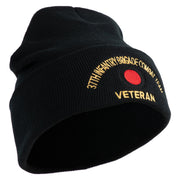 U.S. Army 37th Infantry Brigade Combat Team Logo Embroidered 12 Inch Solid Knit Cuff Long Beanie Made in USA - Black OSFM