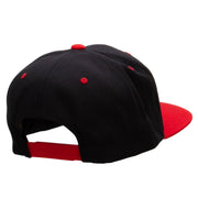 Elephants' Love Embroidered Wool Blend 2 Tone Classic Snapback - Black-Red OSFM