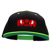 Elephants' Love Embroidered Wool Blend 2 Tone Classic Snapback - Black-Yellow OSFM