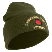 U.S. Army 37th Infantry Brigade Combat Team Logo Embroidered 12 Inch Solid Knit Cuff Long Beanie Made in USA - Olive OSFM