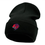 Cobra Head Embroidered 12 Inch Long Knitted Beanie