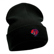 Cobra Head Embroidered 12 Inch Long Knitted Beanie